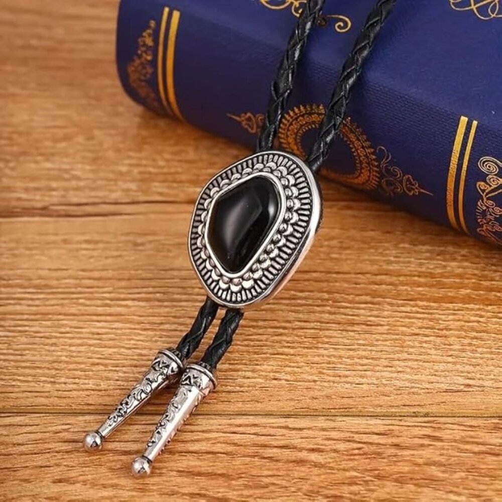 Black Stone Bolo Tie